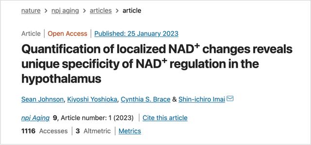 Quantification of localized NAD+ changes revealsunique specificity of NAD+ regulation in thehypothalamus